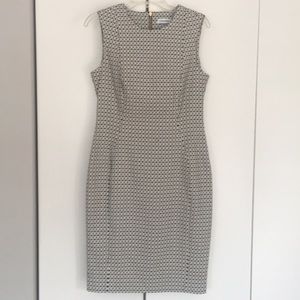 Calvin Klein black&white square design dress nwot8